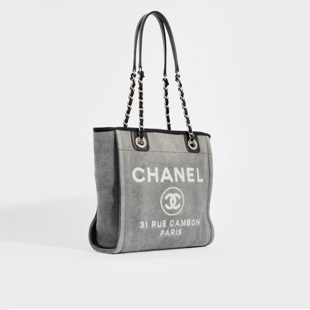Chanel Deauville Pm Canvas Chain Tote Bag | Cocoon