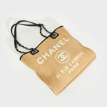 Load image into Gallery viewer, CHANEL Deauville PM Canvas Chain Tote Bag in Natural [ReSale]
