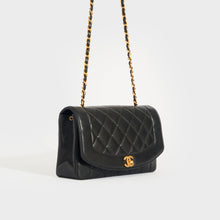 Load image into Gallery viewer, CHANEL Diana Single Flap Chain Bag in Black 1991-1994