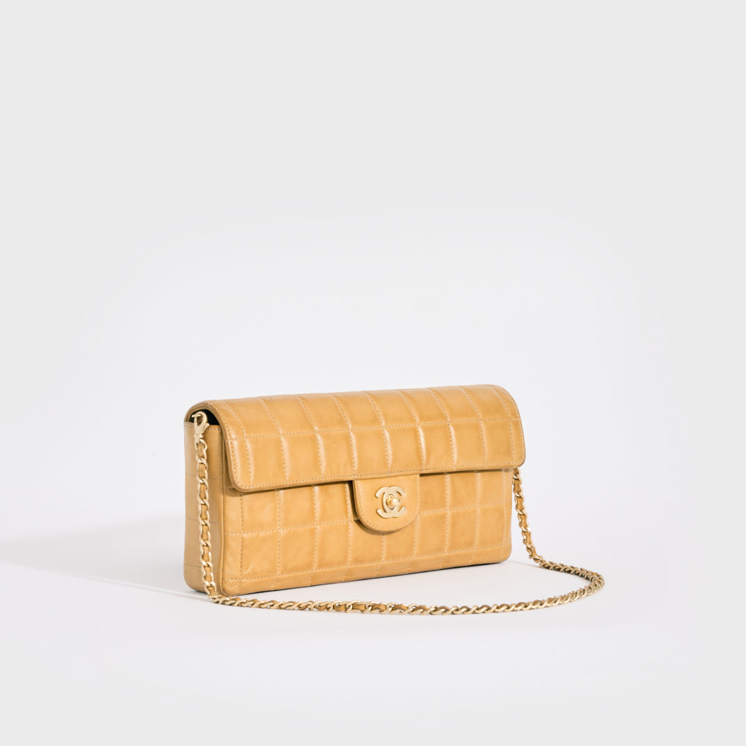 Chanel CC Turn-Lock Chocolate Bar Lambskin Shoulder Bag