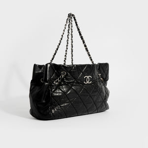 CHANEL Large Diamond Quilted Coco Chain Tote with Silver Hardware 2009 - 2010