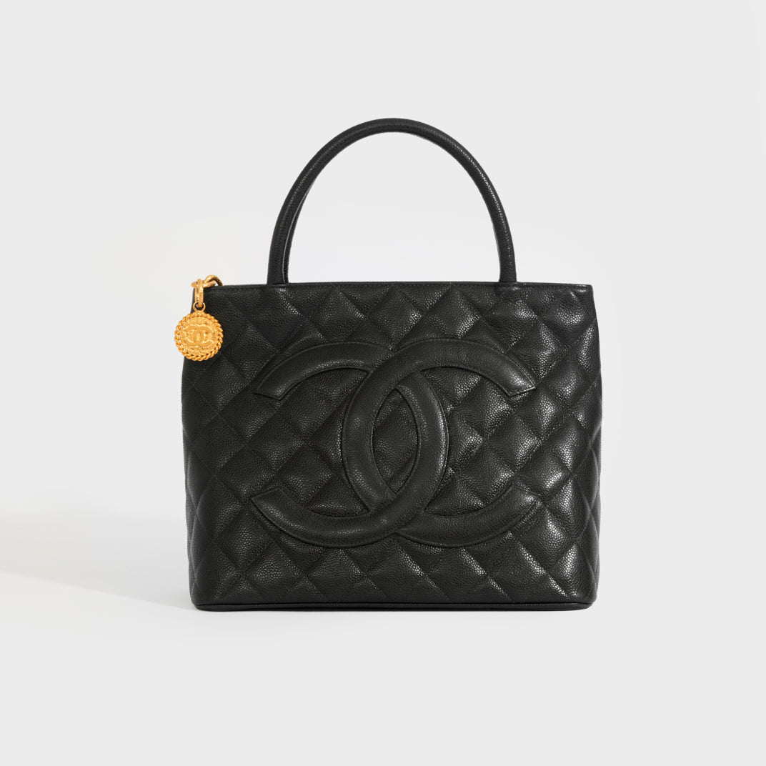 CHANEL Medallion Tote Bag in Black Caviar with Gold Hardware 2000 - 2001
