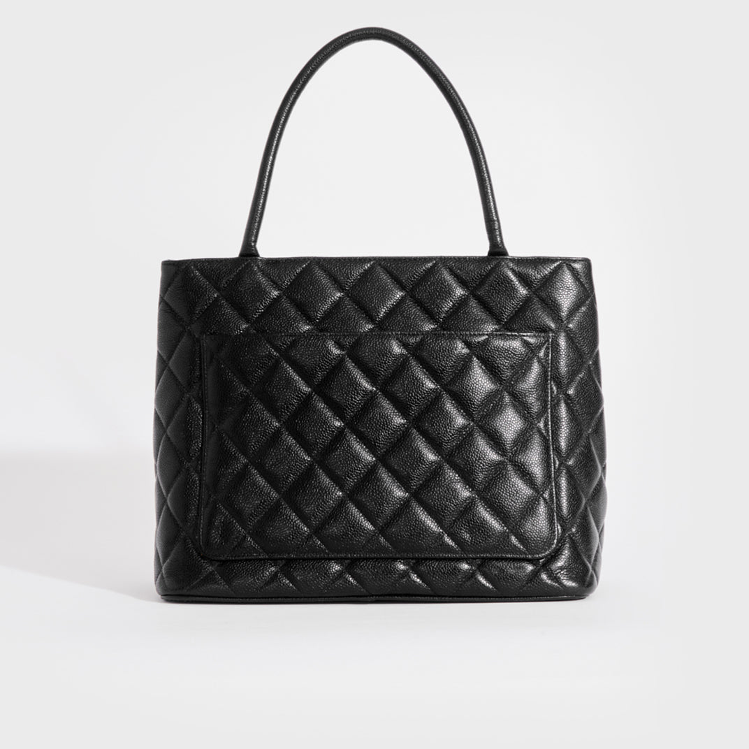 CHANEL Chanel On the Road Caviar Skin Shoulder Bag Handbag Black Silver  Hardware
