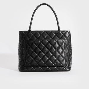 CHANEL Medallion Tote Bag in Black Caviar with Silver Hardware 2000-2002