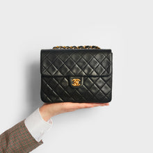 Load image into Gallery viewer, CHANEL Mini Single Flap Bag in Black Lambskin 1989-1991