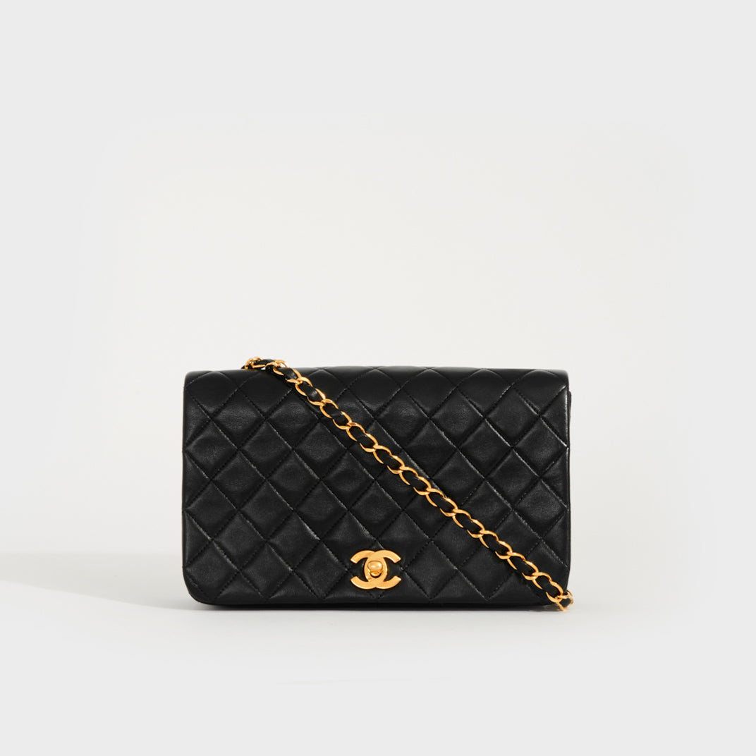 Single Flap Bag in Black Lambskin 1989 - 1991