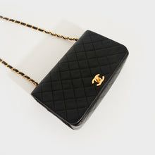 Load image into Gallery viewer, CHANEL Mini Single Chain Bag Single Flap in Black Lambskin 1989-1991