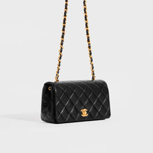 Load image into Gallery viewer, CHANEL Mini Single Flap Single Chain Bag in Black Lambskin 1989-1991