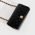 Mini Single Flap Single Chain Bag in Black Lambskin 1989 - 1991