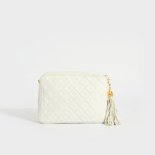 Load image into Gallery viewer, CHANEL Vintage CC Diamond-Quilted Tassel Crossbody Bag in White 1990s &quot;2 Series&quot; [ReSale]