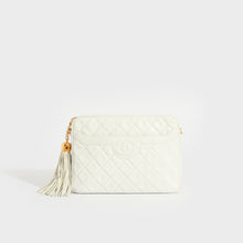 Load image into Gallery viewer, CHANEL CC Diamond-Quilted Tassel Crossbody Bag in White 2017 [ReSale]