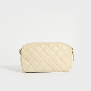 CHANEL Quilted Leather Camera Case in Cream with Silver Hardware 2005 - 2006
