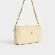 Load image into Gallery viewer, CHANEL Quilted Leather Camera Case in Cream with Silver Hardware 2005 - 2006