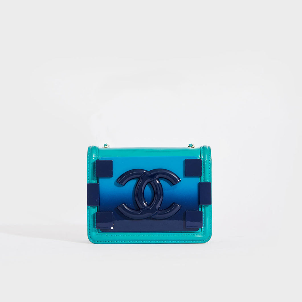 CHANEL Boy Brick Plexiglass Crossbody Bag in Turquoise [ReSale]