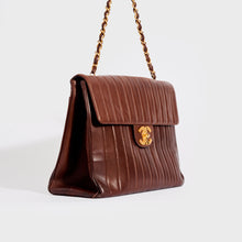 Load image into Gallery viewer, CHANEL Vintage Vertical Quilted Jumbo Flap Bag in Brown Lambskin 1994 [ReSale]