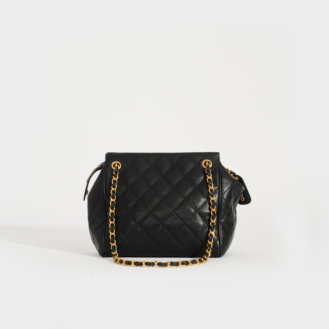 Chanel Black Quilted Caviar CC Shoulder Bag Chanel | The Luxury Closet