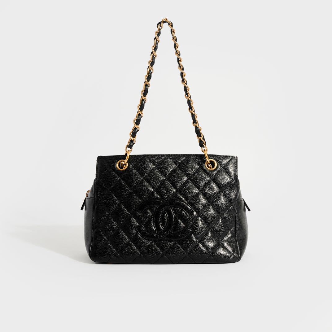 Chanel Classic Double Flap Quilted Caviar Gold-tone Medium Black in Caviar  with Gold Tone - US