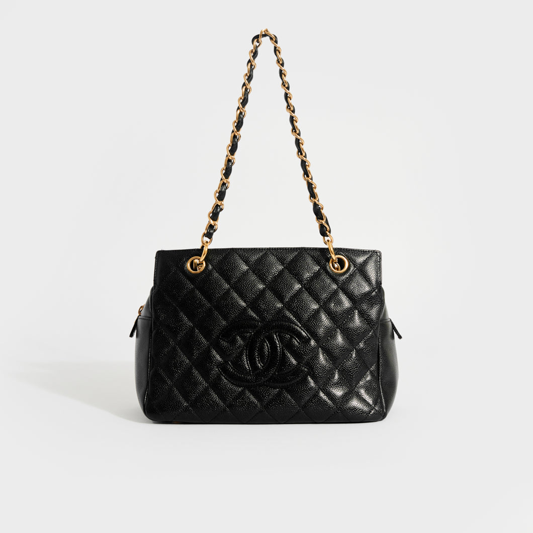 CHANEL Quilted Petite CC Caviar Timeless Tote in Black 2003 - 2004