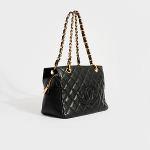 CHANEL Quilted Petite CC Caviar Timeless Tote in Black 2003 - 2004