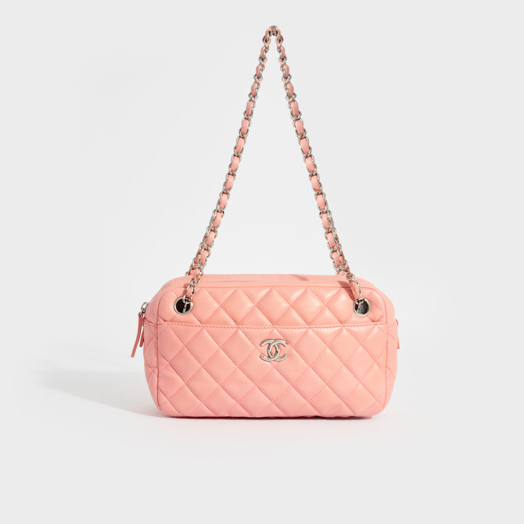 CHANEL Quilted Shoulder Bag in Pink Lambskin 2008-2009