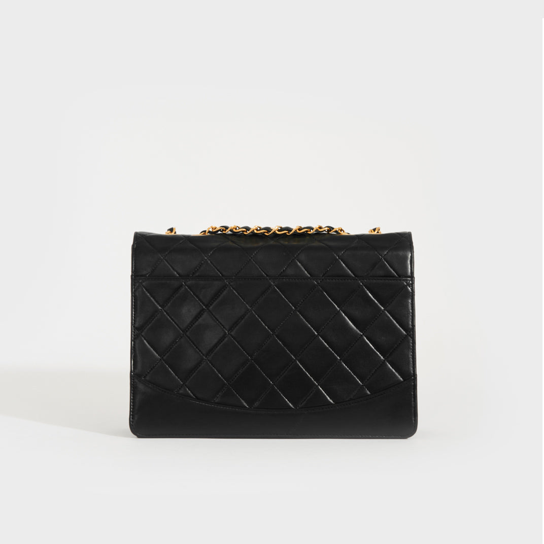 Quilted Single Flap Double Chain Bag in Black Lambskin 2012 - 2013
