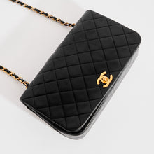 Load image into Gallery viewer, CHANEL Vintage Single Flap Chain Bag in Black Lambskin 1-Series, 1989-1991