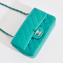 Load image into Gallery viewer, CHANEL Single Flap Single Chain Bag in Turquoise Lambskin 2014 [ReSale]
