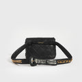 Vintage CC Single Flap Lambskin Belt Bag in Black