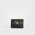 Vintage CC Single Flap Lambskin Belt Bag in Black