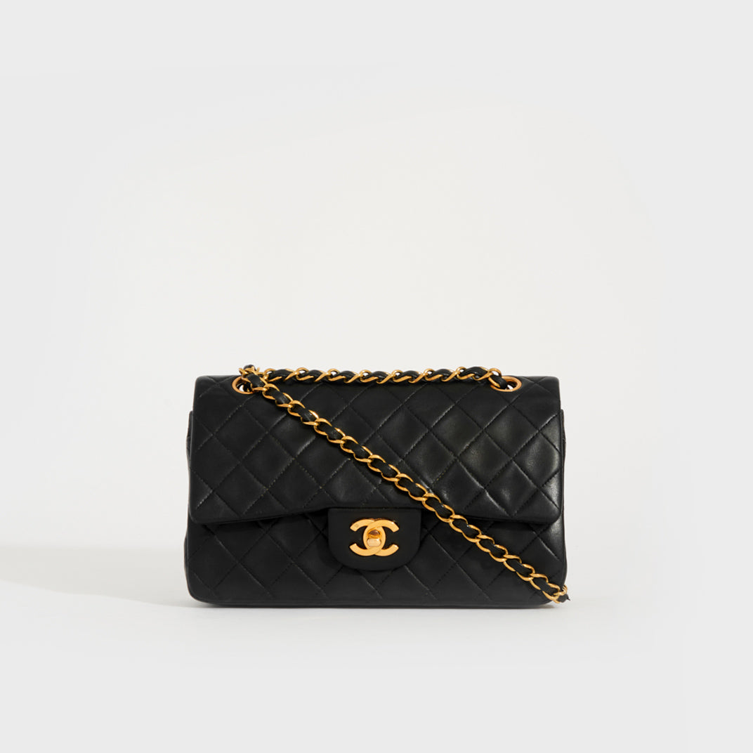 CHANEL Vintage Classic Double Flap Bag in Black