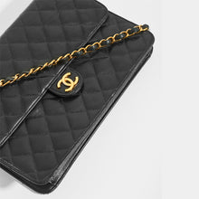 Load image into Gallery viewer, CHANEL Vintage Quilted Classic Single Flap Bag in Black Lambskin