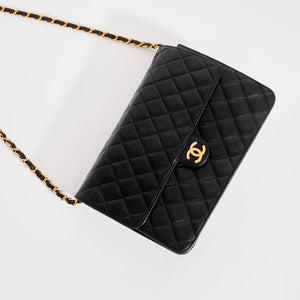 CHANEL Single Flap Single Chain Bag in Black Lambskin 1997 - 1999