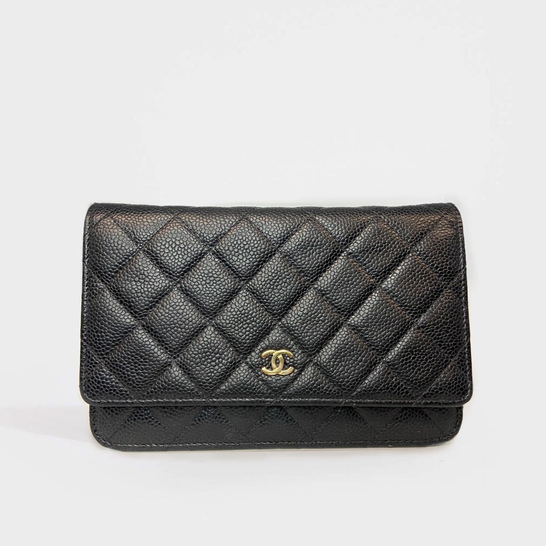 CHANEL Wallet on Chain Caviar Leather Crossbody in Black [ReSale
