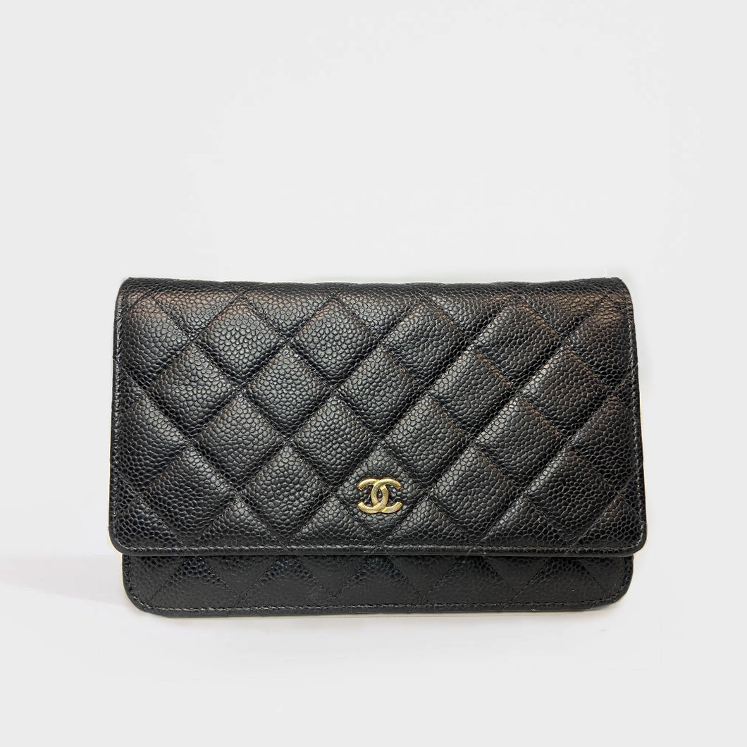CHANEL Wallet on Chain Caviar Leather Crossbody in Black 2019 [ReSale]