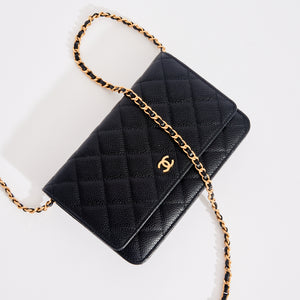 CHANEL Wallet on Chain Caviar Leather Crossbody in Black 2019