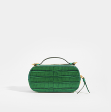 Load image into Gallery viewer, Rear of CHLOÉ C Mini Vanity Shoulder Bag in Green Croc-Effect Leather