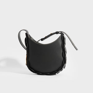 Back of the CHLOÉ Darryl Small Leather Shoulder Bag in Black