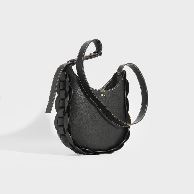 CHLOE Darryl Small Leather Shoulder Bag in Black COCOON
