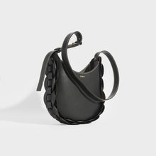 Load image into Gallery viewer, Side of the CHLOÉ Darryl Small Leather Shoulder Bag in Black