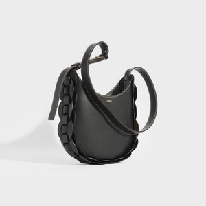 Side of the CHLOÉ Darryl Small Leather Shoulder Bag in Black