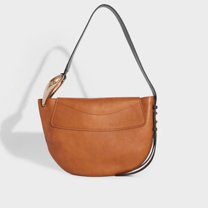 Back of CHLOÉ Kiss Hobo Shoulder Bag in Tan leather