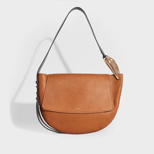 CHLOÉ Kiss Hobo Shoulder Bag in Tan leather with Shoulder Strap and Gold Hardware