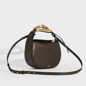 CHLOÉ Kiss Small Leather Tote in Dark Brown