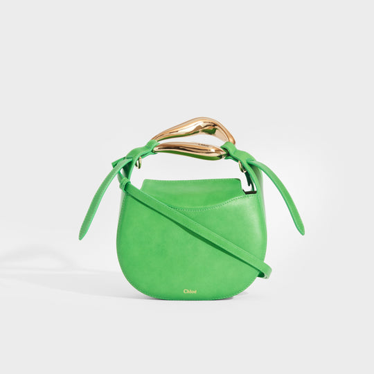 CHLOÉ Kiss Small Leather Tote in Green