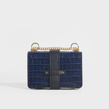 Load image into Gallery viewer, CHLOÉ Mini Aby Chain Crocodile-effect Shoulder Bag in Navy