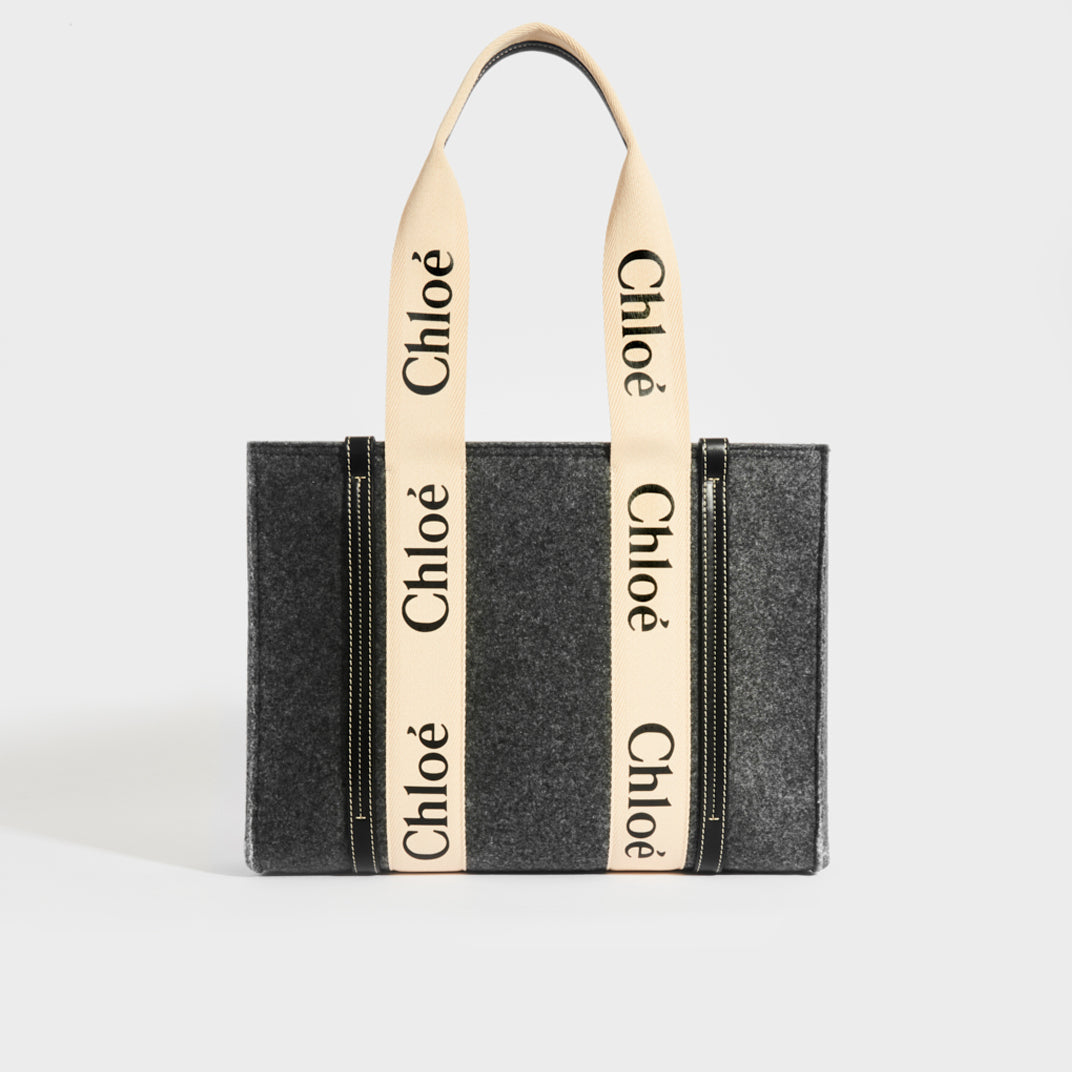 Medium Woody Tote Bag in Grey