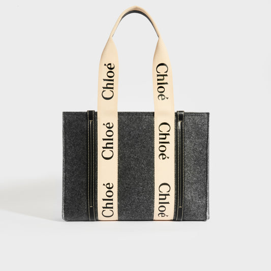Medium Woody Tote Bag in Grey