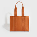 Medium Leather Woody Tote Bag in Tan