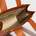 Medium Leather Woody Tote Bag in Tan