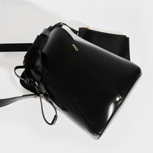 Load image into Gallery viewer, CHLOÉ Small Tulip Leather Bucket Bag in Black